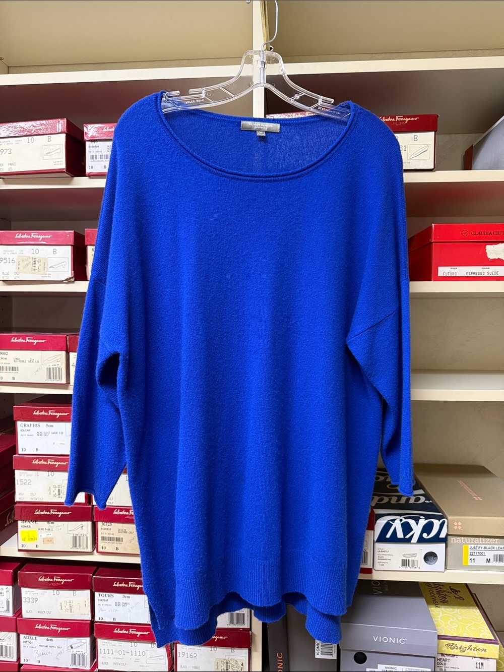 Neiman Marcus Royal Blue Crewneck Cashmere Sweater
